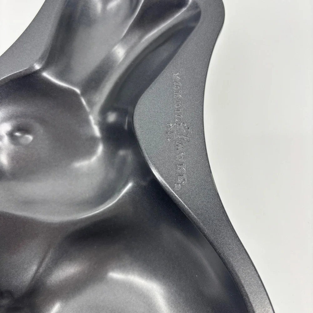 Nordic Ware Bunny with Basket Cake Pan Easter Non-Stick Cast Aluminum Gray